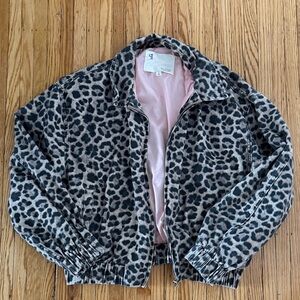 Pilcro Anthropologie Leopard Print Jacket with Pink lining